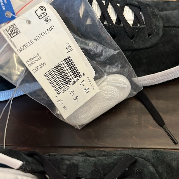 Adidas gazelle stitch and Turn black suede men’s 8 NWT - Picture 7 of 11